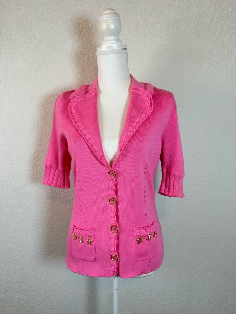 NWT Luisa Spagnoli 100% cotton embellished‎ cardigan